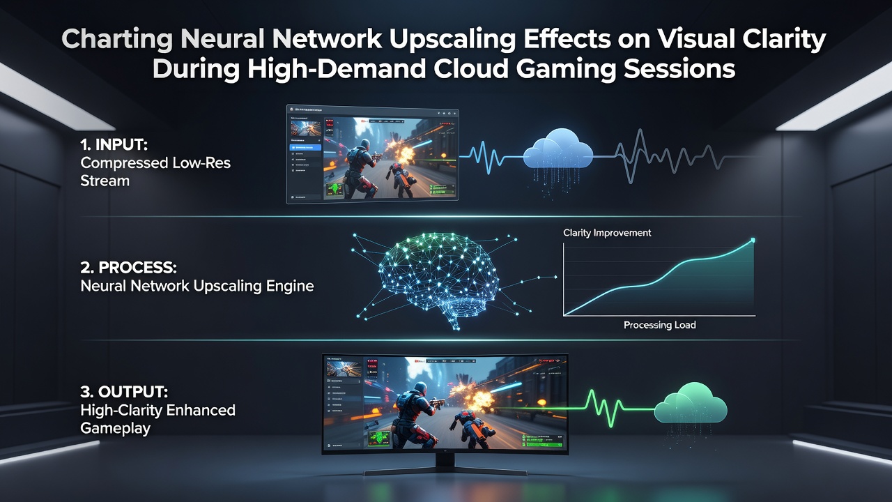Side-by-side comparison of upscaled frames captured during stable versus congested network sessions in cloud gaming