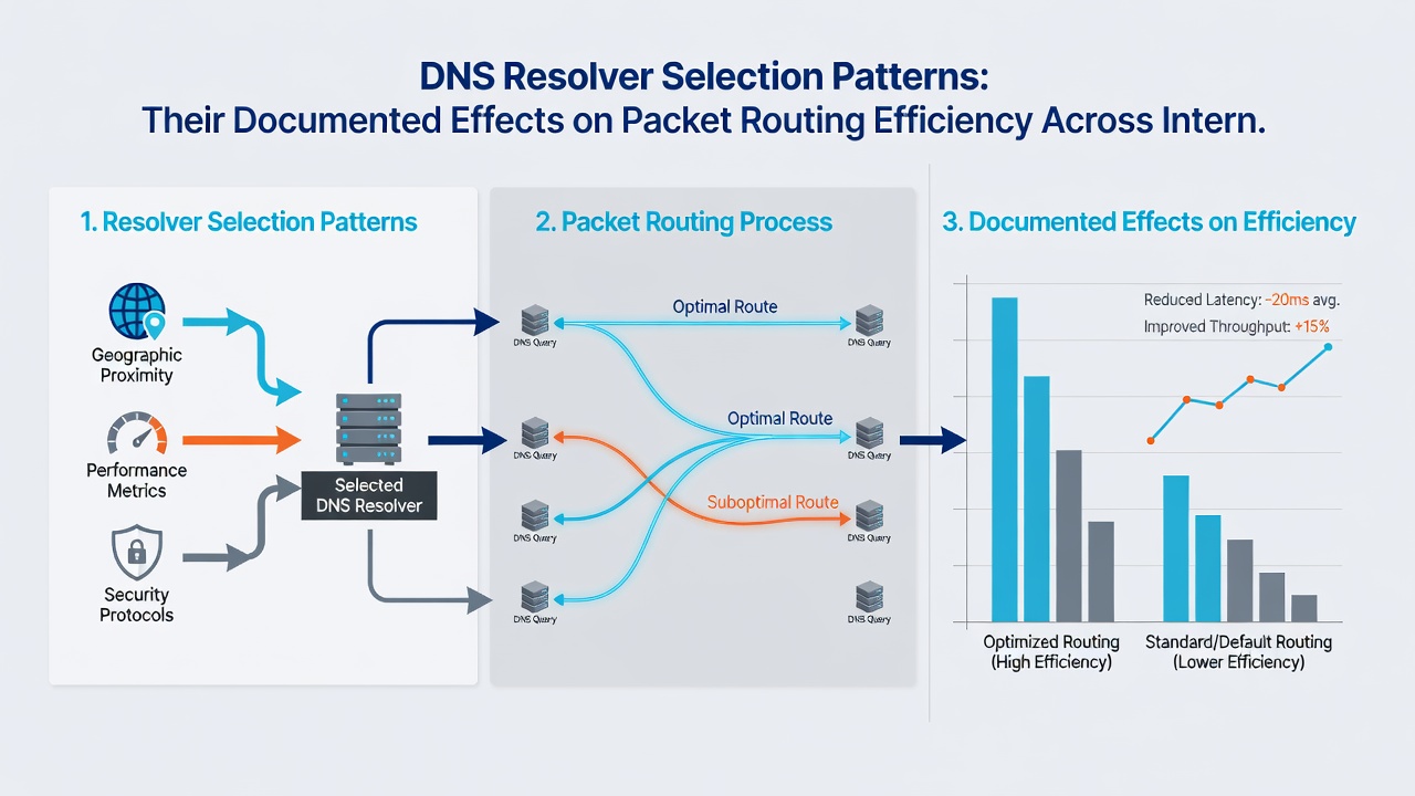 Graph comparing packet routing latency across different DNS resolver choices in global multiplayer servers