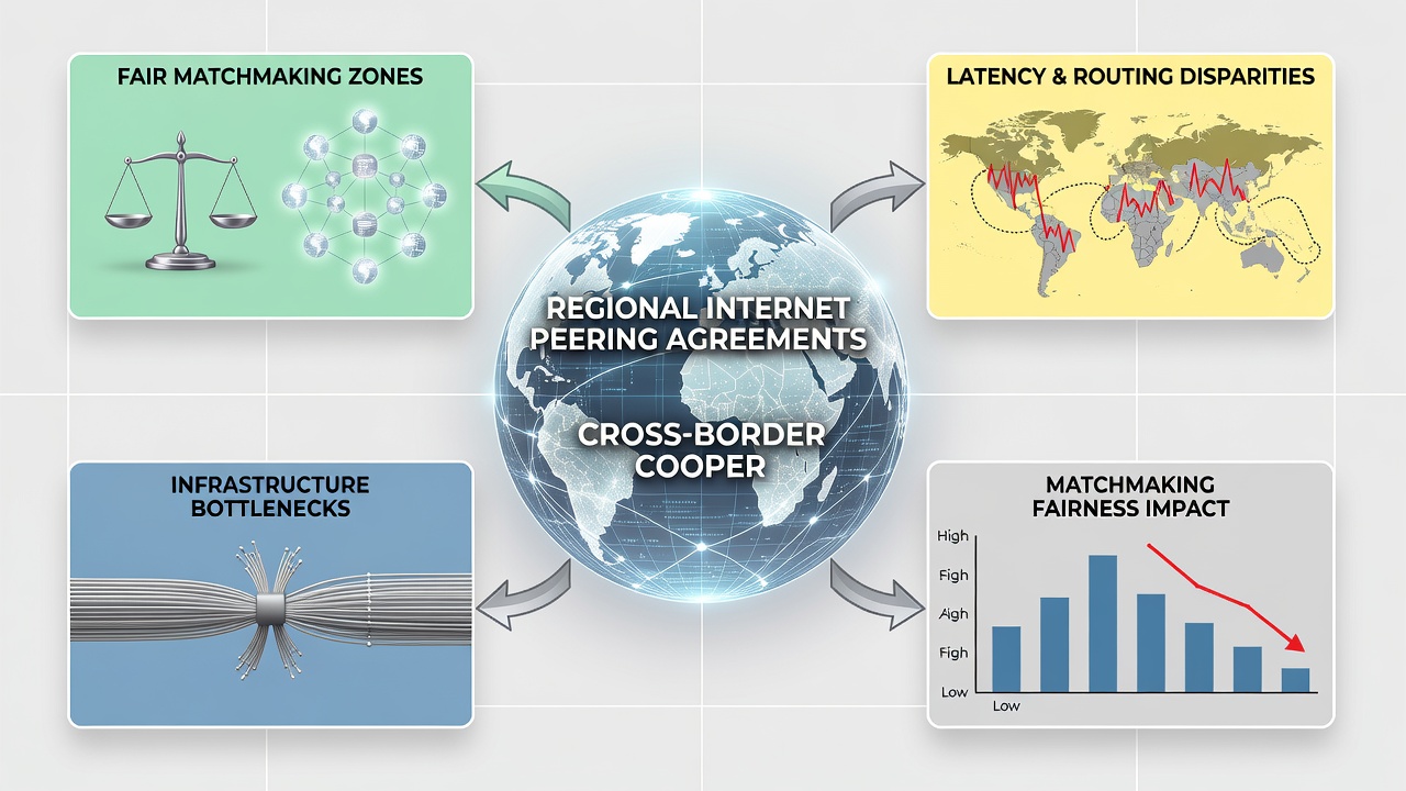 Players collaborating across regions in a simulation environment with visible network indicators