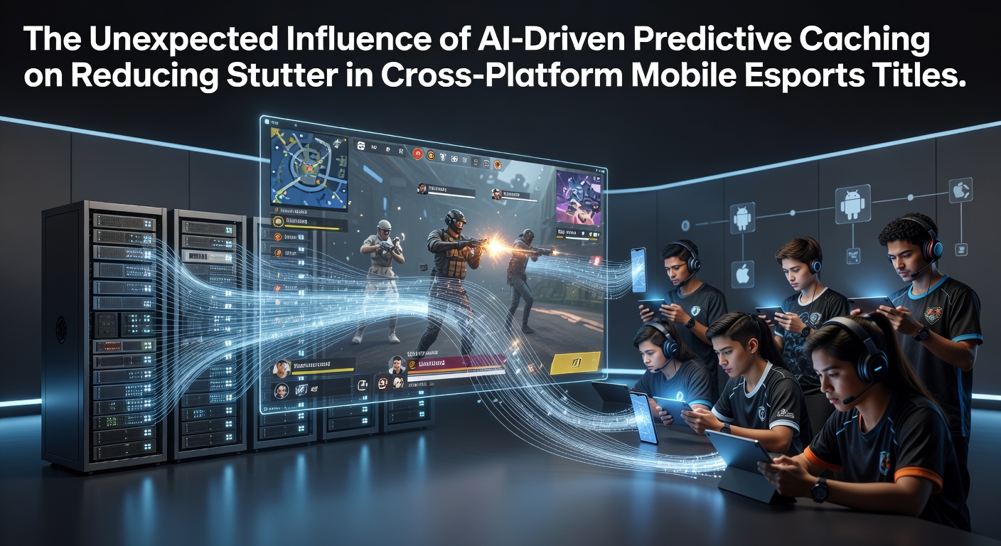 AI predictive caching systems analyzing mobile esports gameplay data streams in real time